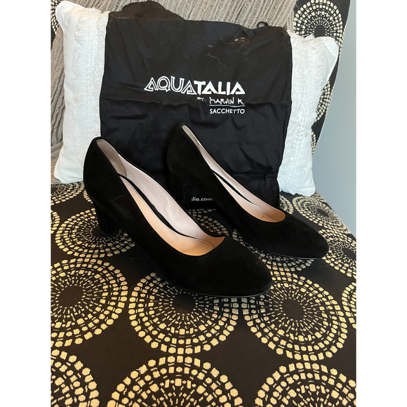 Aquatalia Shoes - Aquatalia Black Suede Pumps